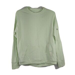 All in Motion French Terry Lounge Top Women Size S Lime Green Kangaroo Pocket